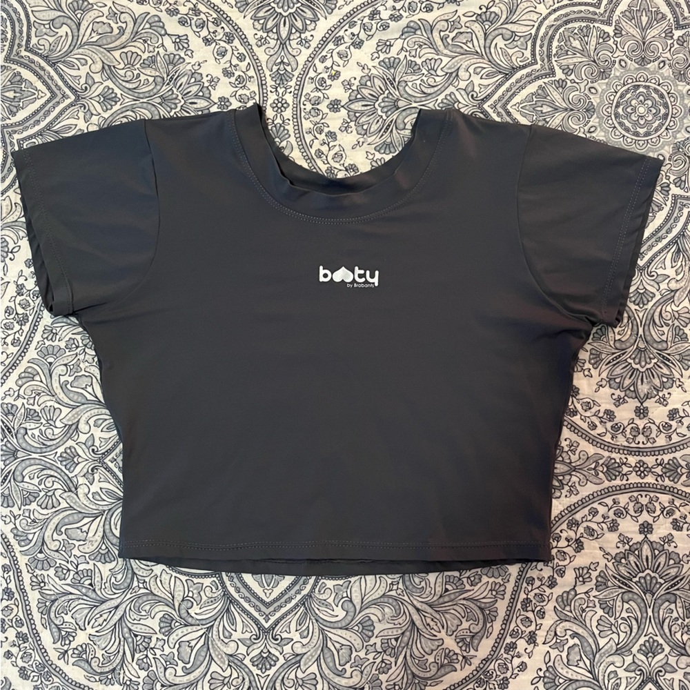 Booty by Brabants Graphite Cropped Baby Tee